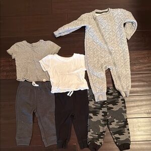 Large Baby Boys Bundle! - Gray, White, Black, Camouflage! Burts Bees, Cat & Jack